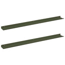 vidaXL Lebegő polc 2 pcs Olajzöld 100 x 9 x 2,5 cm Acél