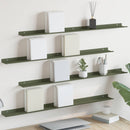 vidaXL Lebegő polc 4 pcs Olajzöld 100 x 9 x 2,5 cm Acél