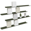 vidaXL Lebegő polc 4 pcs Olajzöld 100 x 9 x 2,5 cm Acél