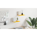 vidaXL Lebegő polc 2 pcs Mustár sárga 30 x 18 x 2,5 cm Acél