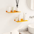 vidaXL Lebegő polc 2 pcs Mustár sárga 30 x 18 x 2,5 cm Acél