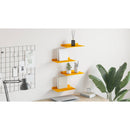 vidaXL Lebegő polc 4 pcs Mustár sárga 30 x 18 x 2,5 cm Acél