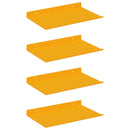 vidaXL Lebegő polc 4 pcs Mustár sárga 30 x 18 x 2,5 cm Acél