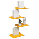vidaXL Lebegő polc 4 pcs Mustár sárga 30 x 18 x 2,5 cm Acél
