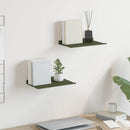 vidaXL Lebegő polc 2 pcs Olajzöld 30 x 18 x 2,5 cm Acél
