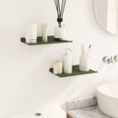vidaXL Lebegő polc 2 pcs Olajzöld 30 x 18 x 2,5 cm Acél