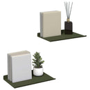 vidaXL Lebegő polc 2 pcs Olajzöld 30 x 18 x 2,5 cm Acél