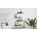 vidaXL Lebegő polc 4 pcs Olajzöld 30 x 18 x 2,5 cm Acél