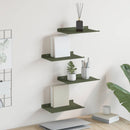 vidaXL Lebegő polc 4 pcs Olajzöld 30 x 18 x 2,5 cm Acél