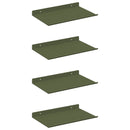 vidaXL Lebegő polc 4 pcs Olajzöld 30 x 18 x 2,5 cm Acél