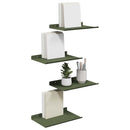 vidaXL Lebegő polc 4 pcs Olajzöld 30 x 18 x 2,5 cm Acél