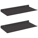 vidaXL Lebegő polc 2 db Fekete 40 x 18 x 2,5 cm Acél