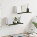 vidaXL Lebegő polc 2 pcs Olajzöld 40 x 18 x 2,5 cm Acél