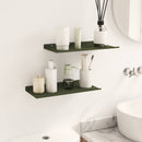 vidaXL Lebegő polc 2 pcs Olajzöld 40 x 18 x 2,5 cm Acél