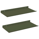 vidaXL Lebegő polc 2 pcs Olajzöld 40 x 18 x 2,5 cm Acél