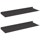 vidaXL Lebegő polc 2 db Fekete 60 x 18 x 2,5 cm Acél