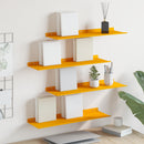 vidaXL Lebegő polc 4 pcs Mustár sárga 60 x 18 x 2,5 cm Acél