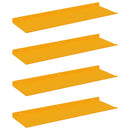 vidaXL Lebegő polc 4 pcs Mustár sárga 60 x 18 x 2,5 cm Acél
