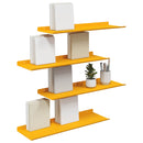 vidaXL Lebegő polc 4 pcs Mustár sárga 60 x 18 x 2,5 cm Acél