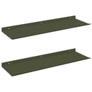 vidaXL Lebegő polc 2 db Olajzöld 60 x 18 x 2,5 cm Acél