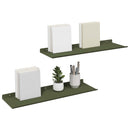 vidaXL Lebegő polc 2 db Olajzöld 60 x 18 x 2,5 cm Acél