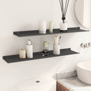 vidaXL Lebegő polc 2 db Fekete 80 x 18 x 2,5 cm Acél