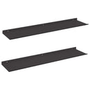vidaXL Lebegő polc 2 db Fekete 80 x 18 x 2,5 cm Acél