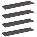 vidaXL Lebegő polc Falra szerelhető 4 pcs Fekete 80 x 18 x 2,5 cm Acél