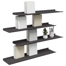 vidaXL Lebegő polc Falra szerelhető 4 pcs Fekete 80 x 18 x 2,5 cm Acél