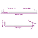 vidaXL Lebegő polc Falra szerelhető 4 pcs Fekete 80 x 18 x 2,5 cm Acél