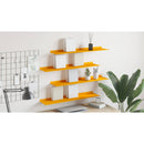 vidaXL Lebegő polc 4 pcs Mustár sárga 80 x 18 x 2,5 cm Acél