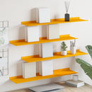 vidaXL Lebegő polc 4 db Mustár sárga 80 x 18 x 2,5 cm Acél