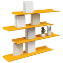 vidaXL Lebegő polc 4 pcs Mustár sárga 80 x 18 x 2,5 cm Acél
