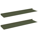 vidaXL Lebegő polc 2 db Olajzöld 80 x 18 x 2,5 cm Acél