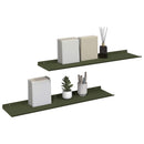 vidaXL Lebegő polc 2 db Olajzöld 80 x 18 x 2,5 cm Acél