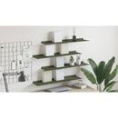 vidaXL Lebegő polc 4 pcs Olajzöld 80 x 18 x 2,5 cm Acél