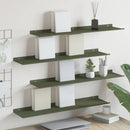 vidaXL Lebegő polc 4 pcs Olajzöld 80 x 18 x 2,5 cm Acél