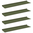 vidaXL Lebegő polc 4 pcs Olajzöld 80 x 18 x 2,5 cm Acél