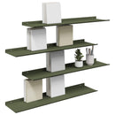 vidaXL Lebegő polc 4 pcs Olajzöld 80 x 18 x 2,5 cm Acél