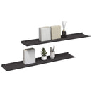 vidaXL Lebegő polc 2 db Fekete 100 x 18 x 2,5 cm Acél
