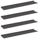 vidaXL Lebegő polc 4 db Fekete 100 x 18 x 2,5 cm Acél