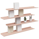 vidaXL Lebegő polc 4 pcs Rózsaszín 100 x 18 x 2,5 cm Acél