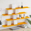 vidaXL Lebegő polc 4 pcs Mustár sárga 100 x 18 x 2,5 cm Acél