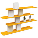 vidaXL Lebegő polc 4 pcs Mustár sárga 100 x 18 x 2,5 cm Acél