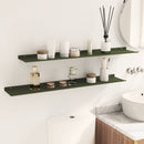 vidaXL Lebegő polc 2 db Olajzöld 100 x 18 x 2,5 cm Acél