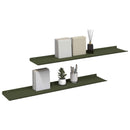 vidaXL Lebegő polc 2 db Olajzöld 100 x 18 x 2,5 cm Acél
