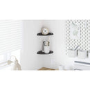 vidaXL Lebegő polc polcokkal tárolóval 2 pcs Fekete 15 x 15 x 2 cm