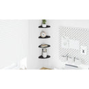 vidaXL Lebegő polc polcokkal tárolóval 4 pcs Fekete 15 x 15 x 2 cm