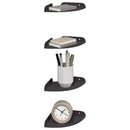 vidaXL Lebegő polc polcokkal tárolóval 4 pcs Fekete 15 x 15 x 2 cm