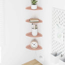 vidaXL Lebegő polc polcokkal tárolóval 4 pcs Rózsaszín 15 x 15 x 2 cm